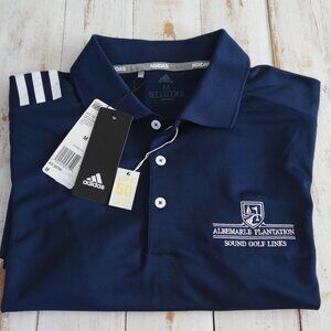ADIDAS Men's Polo Shirt M Navy Blue Albemarle Plantation Sound Golf Links UPF 50